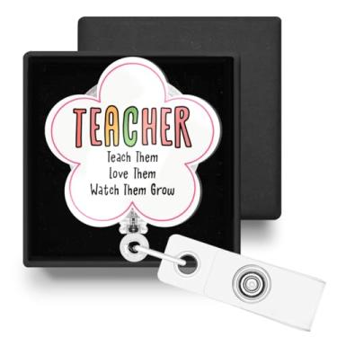 Imagem de Lindo porta-crachá retrátil com clipe jacaré, porta-crachá retrátil com clipe jacaré, presentes para futuros professores assistentes de ensino, ensiná-los