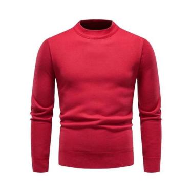 Imagem de Pulôver Masculino de Veludo para Inverno - Suéter Quente de Malha Slim