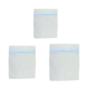 Imagem de Kit de Bolsas para Lavar Roupas com Zíper, Branco, 3 Unidades