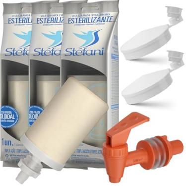Imagem de Vela Para Filtro De Barro Stéfani Tripla Ação 03 Unidades + 2 Boia + 1 Torneira