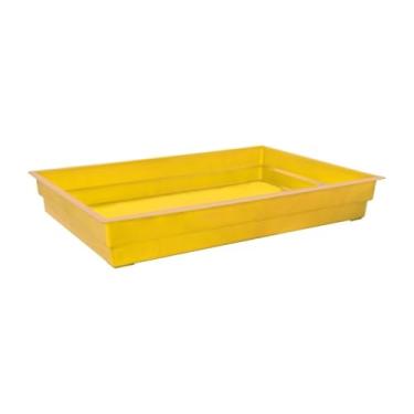 Imagem de Bandeja Plastica Grande 60x40cm Para Gaiola Viveiro Passaros Aves Coelhos Roedores(COR AMARELO)