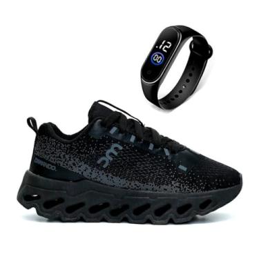 Imagem de Tênis Esportivo Leve Confortável Treino Corrida Dm Damando SprintMax + Relógio Digital (PRETO/S, BR, Adulto, Numérico, 41)