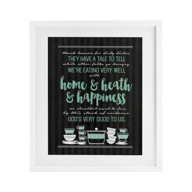 Imagem de Stupell Industries God's Good To Us Kitchen Impressão emoldurada branca sob vidro, design por Lettered and Lined, 16 x 13