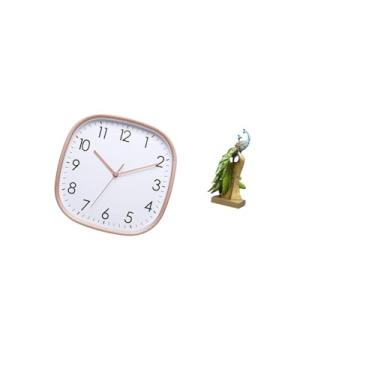 Imagem de Fenteer Relógio de Parede Vintage com Escultura de Pavão para Sala de Jantar, Casa, Fazenda, Academia, Decoração, Grande Arte, Baixo Ruído, Ornamento de Mesa