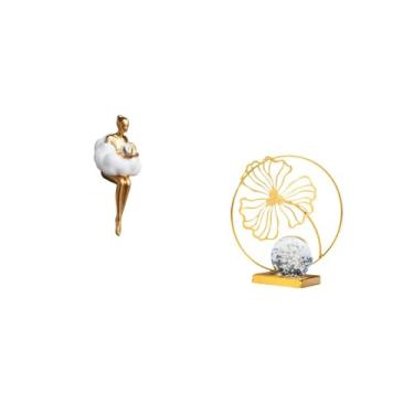 Imagem de Fenteer Estatueta de Ferro com Folha de em Forma de Nuvem, Arte Abstrata, Escultura Decorativa, Ornamento Colecionável para Mesa de Escritório, Estante