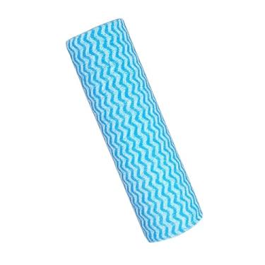 Imagem de Pano para Limpeza Multiuso Azul de Alta Absorção Reutilizável e Higiênico com 25 Panos Picotados 21 x 29 cm