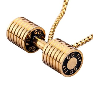 Imagem de Colar com halteres para homens e mulheres, pingente de aço inoxidável, para levantamento de peso, fitness, academia, halteres, joias para pai, irmão, ele, entusiastas de fitness, treinadores, atletas