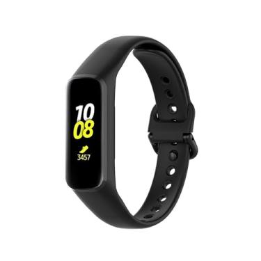 Imagem de PANDA BOBO Pulseiras de substituição compatíveis com Samsung Galaxy Fit2 SM-R220, pulseiras de silicone ajustáveis clássicas compatíveis com Samsung Galaxy Fit2 (preto)