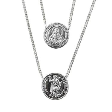 Imagem de Escapulário Santo Expedito S. Coração De Jesus 62cm Prata925 Colar Religioso