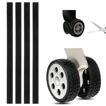 Imagem de Capas de roda de bagagem, capas protetoras de roda de silicone, redução de ruído, protetores de absorção de choque | Corte para ajuste para rodas giratórias de mala e rodízios de cadeira de escritório