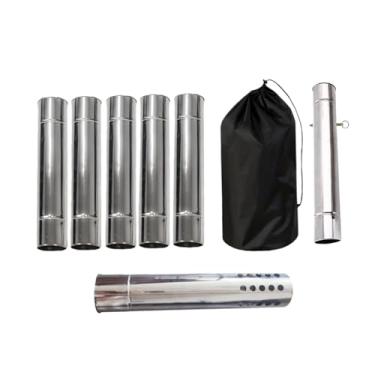 Imagem de rockible Tubo de Chaminé para Fogão de Acampamento em aço Inoxidável com Bolsa de Armazenamento Anti-escaldante.