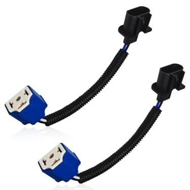 Imagem de HHZL Kit adaptador de cabo de conversão de farol de LED H13 macho para H4 fêmea, conector de fiação de conversão de adaptador de soquete de farol à prova d'água compatível com Jeep Wrangler TJ JK JKU