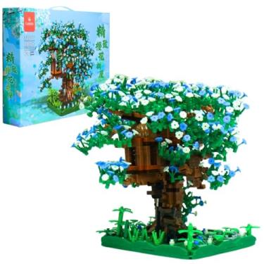 Imagem de Blocos de Montar Casa na Arvore Verde e Azul Decoração 2000+ Peças - Castela