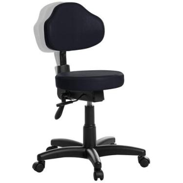 Imagem de Mocho Ergonômica Estética Clinica Plus Rce Cor Azul Escuro - Goldflex
