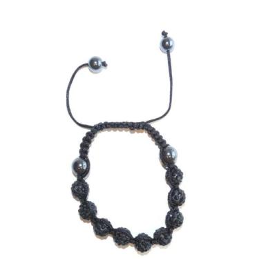 Imagem de Pulseira Feminina Shamballa Cristal Preto - Tulerry Semijoias E Acessó