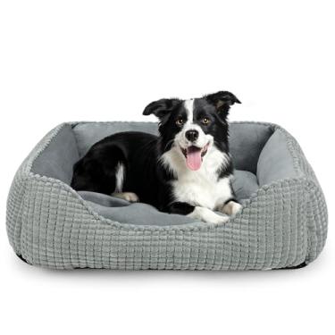 Imagem de MIXJOY Cama grande para cães grandes, médios e pequenos, cama ortopédica retangular lavável, cama macia e calmante para filhotes de cachorro para animais de estimação durável com fundo antiderrapante
