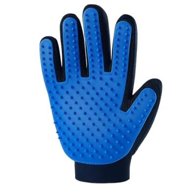Imagem de Luva Escova Magnética para Remoção de Pelos, Acessório de Grooming para Cães e Gatos, Azul e Preto, com Superfície em Nano Silicone