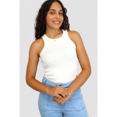 Imagem de Blusa Regata Canelada Básica D Bell Branca-Feminino