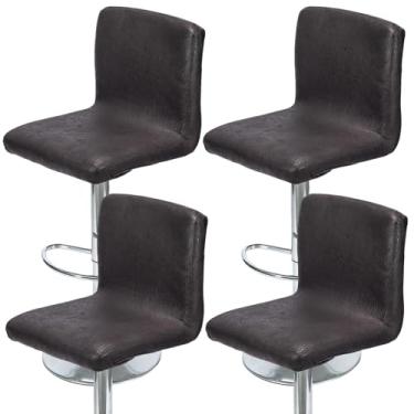 Imagem de Eco-Ancheng Conjunto de 2 capas de banco de bar com altura de balcão, bancos de bar giratórios, capas elásticas para balcão, banco alto para banco de bar, para cozinha, bar, café, 43