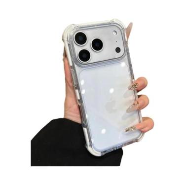 Imagem de Capa De Armadura De Acrílico Transparente Ultrafina Laranja Para iPhon