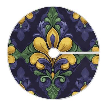 Imagem de Blueangle Saia de árvore de carnaval de 118 cm saia de poliéster macio para decoração de carnaval (74)