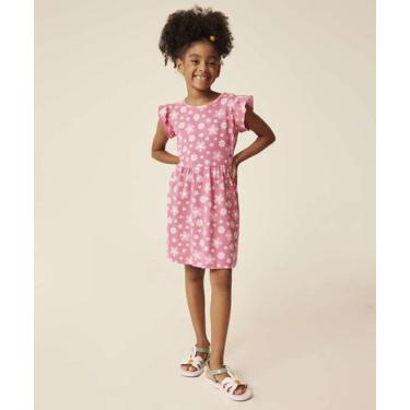 Imagem de Vestido Infantil Estampa Flores Marisa Tam 4 a 10-04786, 6, Rosa