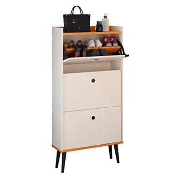 Imagem de Sapateira Vertical Dark 3 Gavetas Basculantes Organizadora Calçados Retrô - Off White/Cinamomo- RPM Móveis