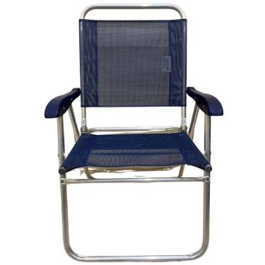Imagem de Cadeira De Praia Alta Sanete Encosto Alto Aluminio Ronchetti Azul-escuro