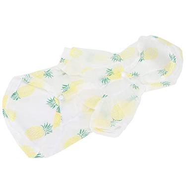 Imagem de GOWENIC Camisa de Poliéster para Animais de Estimação Com Punho Elástico Confortável à Prova de Sol Com Estampa de Frutas para Cães e Gatos, Proteção Solar Eficaz para Atividades Ao Ar Livre (M)