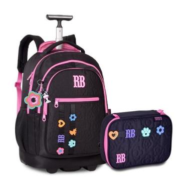 Imagem de Kit Escolar Mochila Carrinho com Estojo Box Rebecca Bonbon - Clio, Pre