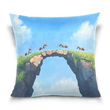Imagem de Wassud Capas de almofadas decorativas para formigas 50 x 50 cm para sofá, sofá, casa, casa de fazenda, decoração de quarto