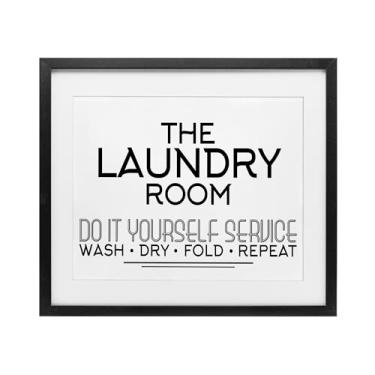 Imagem de Stupell Industries Do It Yourself Laundry Impressão emoldurada branca mínima sob vidro, design de Kim Allen, 33 x 40