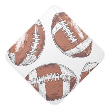 Imagem de STAYTOP Toalhas de bebê retrô com capuz de musselina de rúgbi, toalha de banho super macia, toalhas de banho absorventes para banho recém-nascido unissex 76 x 76 cm