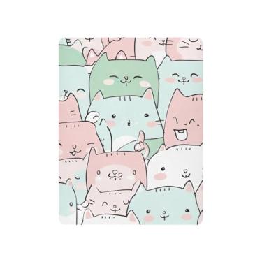 Imagem de Wassud Lençóis de berço respiráveis com desenho fofo de gato, 68 x 99 cm, neutro, para meninos e meninas, para meninos e meninas