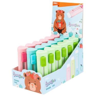 Imagem de Borracha Caneta Retrátil Triangular PVC Sortida Display com 18 Unidade