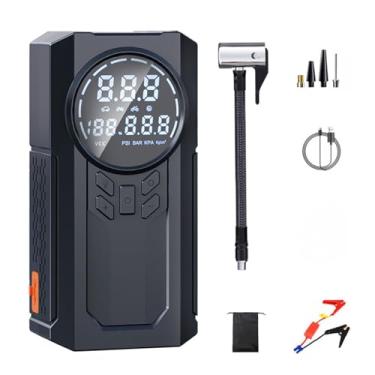 Imagem de Iniciador de Salto Portátil com Compressor Ar Bateria Iniciadora Carro 8000mAh Pacote Inflador Pneus 150PSI 12V Display LED
