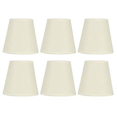 Imagem de Hyuduo Abajur 6 Peças de Cobertura de Luz de Tecido de Cor Creme, Substituição de Abajur de Pano Base E14 Com Transmitância de Luz Suave para Lustre de Mesa, Lâmpada de Parede, Decoração de Casa