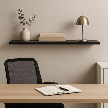 Imagem de Prateleira Madeira Flutuante Multiuso 91x20 Luara L06 - D`rossi Preto