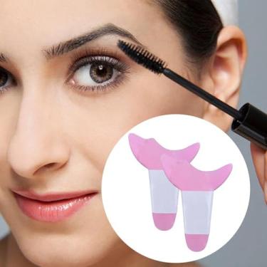 Imagem de ZJchao Rímel Protetor de Sombra Aplicador Protetor Almofadas de Silicone Macio Ferramenta de Maquiagem para Cílios Proteção de Maquiagem de Cílios Reutilizável Fácil Limpeza (Nova caixa rosa dois)