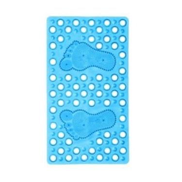 Imagem de Tapete Antiderrapante para Box Banheiro com Ventosas 40x70cm – Tapete de Chuveiro Massageador para Pés Segurança Antiescorregante (AzulQuadrado)