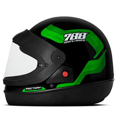 Imagem de CAPACETE FECHADO PRO TORK SPORT MOTO 788 PRETO - VERDE TAM. 62