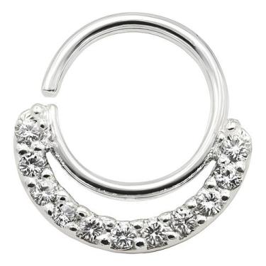 Imagem de Piercing Prata 925 De Furo Arco Duplo Zircônia Septo - Princesa das Pr