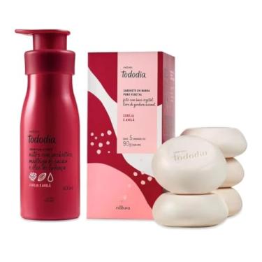 Imagem de Kit Todo dia Cereja e Avelã, Sabonete em Barra 5 Unidades de 90g + Creme Hidratante o Corpo 400ml