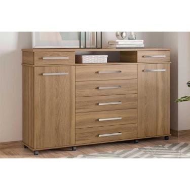 Imagem de Cômoda De Quarto London C/ 2 Portas E 7 Gavetas Amêndola Touch - Demóbile