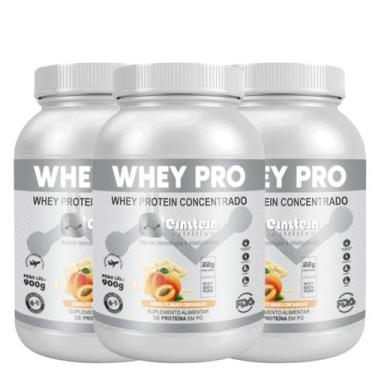 Imagem de Whey Protein 900g (Chocolate/Damasco) Einstein Nutrition c/3