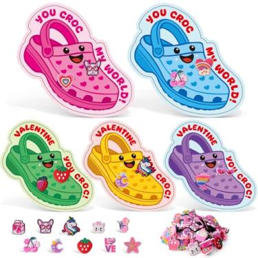 Imagem de Zesua Valentines Day Cards for Kids School - Valentines Day Gifts for Kids - 30 Pcs Valentine Cards with 60 Shoe Charms - Cute Valentine Gifts for Classroom Exchange Boys Girls Toddlers Party Favors