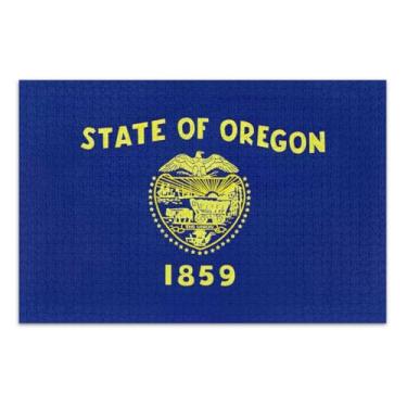 Imagem de Oregon State Flag Adult Puzzles 500 Pieces Challenging Puzzles Perfect for Game Nights