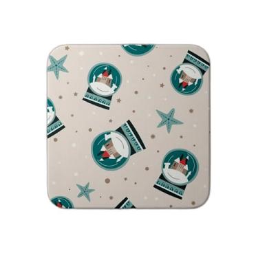 Imagem de Ladrilho Decorativo de Cerâmica Estampa Globos de Neve e Estrelas