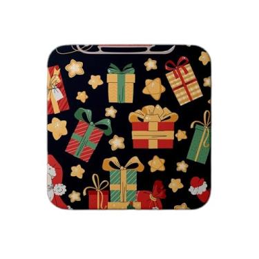 Imagem de Ladrilho Decorativo de Cerâmica Natalino com Estampa de Papai Noel e Presentes