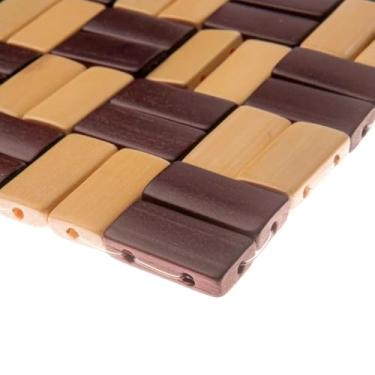 Imagem de Descanso de Panela Bamboo Decorado Xadrez 16x16cm Resistente